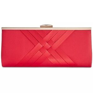 NWT INC International Concepts I.N.C. Kelsie Clutch, Red w/ Chain